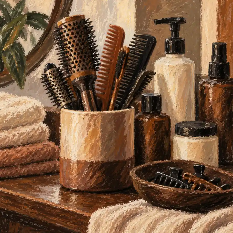 Illustration of beauty businesses equipment and workspace