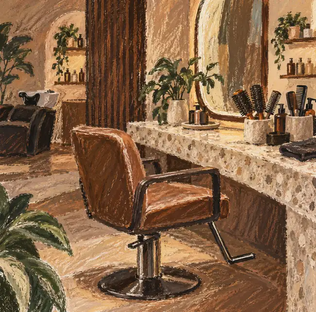 Illustration of beauty businesses equipment and workspace